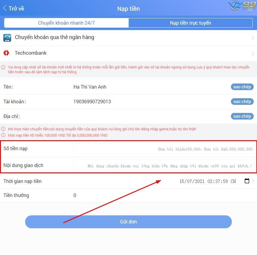 Cách nạp tiền nhanh chóng chỉ cần thực hiện theo các bước đơn giản